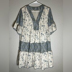 ENTRO (Anthropologie) Flutter Sleeve Boho Style Dress Size Medium